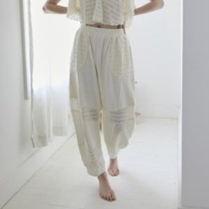 Cream Lounge Pants Crochet - NWT​​​​​​​​​​​​​​